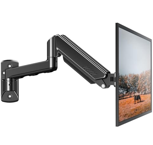 ELIVED Soporte de pared para monitores de 13-32" hasta 9kg, VESA 75/100mm, con brazo de gas, rotación de 180° y ajuste de altura EV023A