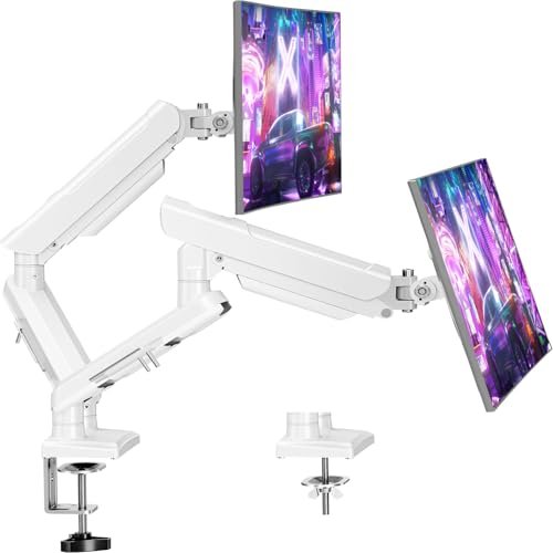 Soporte de Monitor ELIVED para 2 Monitores de 13-32", Brazo de Gas, Blanco, EV6012W
